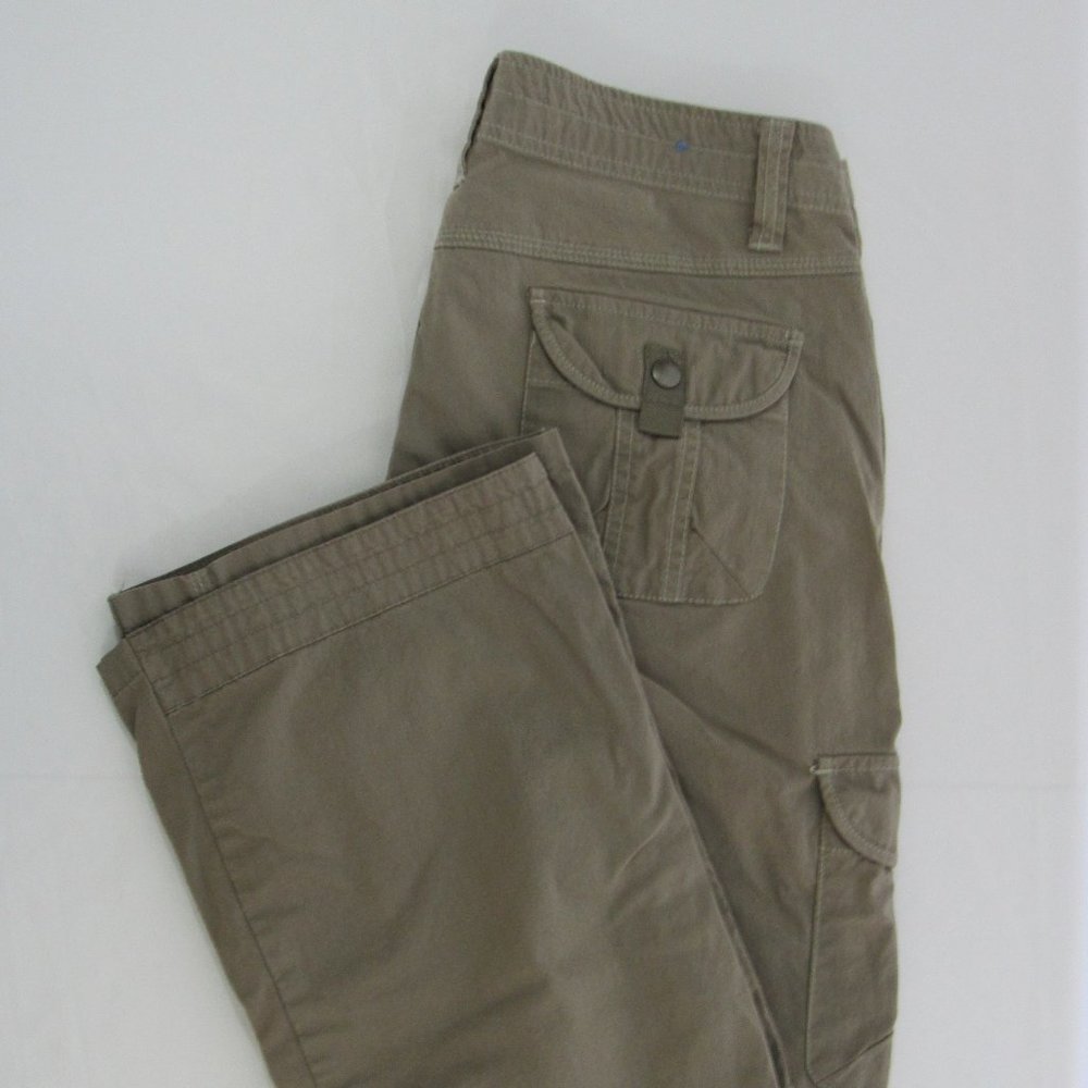 Kuhl Women's Outdoor Khaki Beige Cargo Hiking Pants Convertible Leg Size 8 Reg